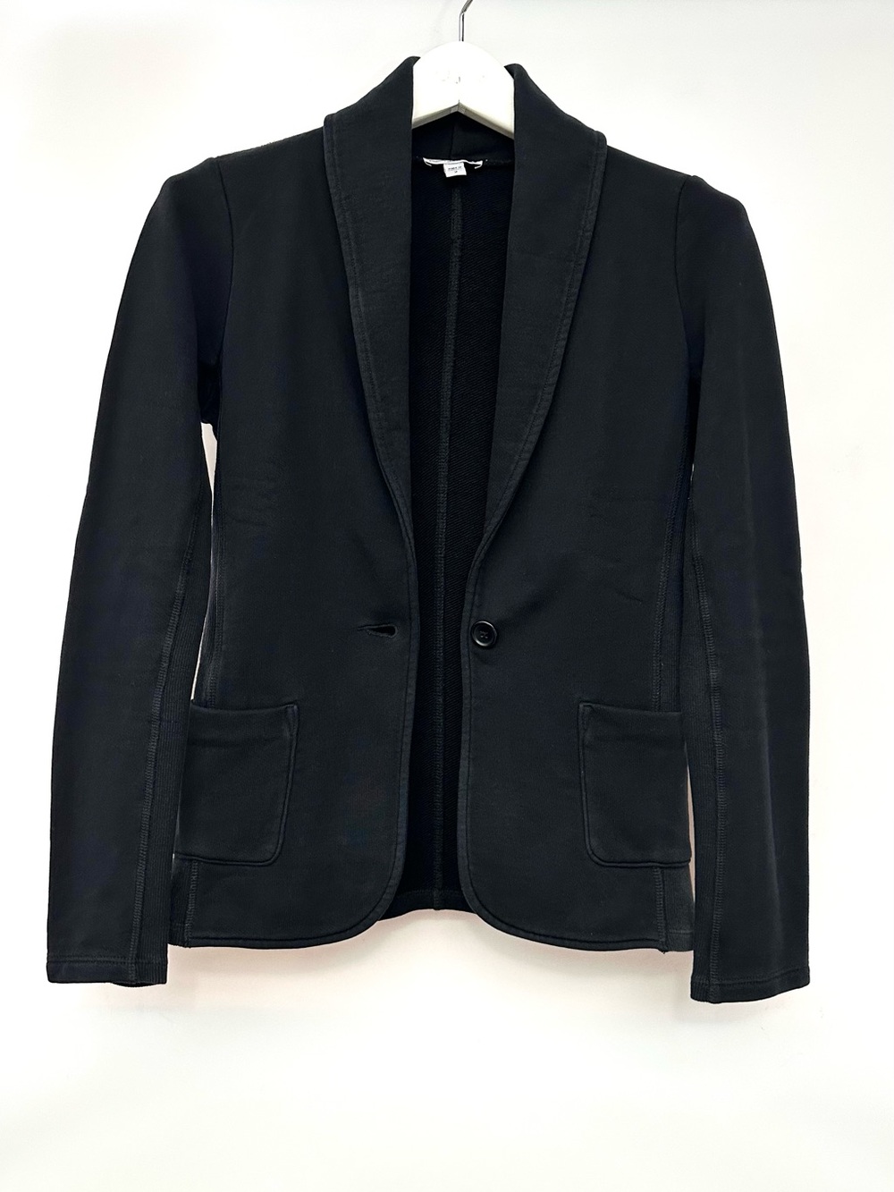 $19 🎈James Perse Standard French cotton sweater cardigan blazer Black